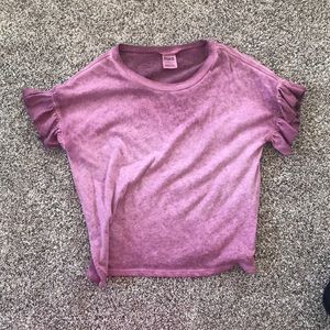 Pink distressed tee